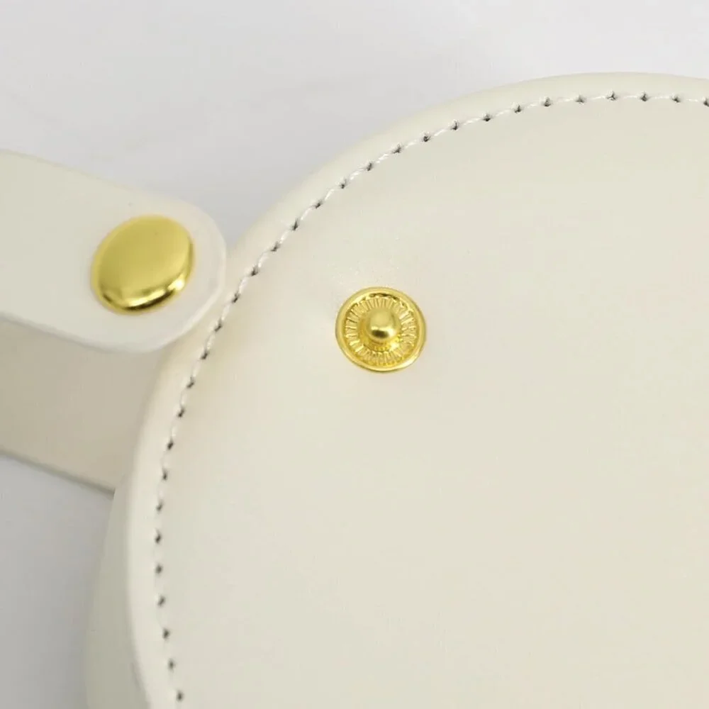 Travel Jewelry Case Mini Organizer with Gold Monogram and Detachable Handle